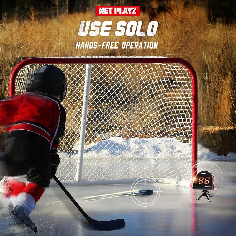 NET PLAYZ Hockey Gfits Training Equipment & Gear - Radar Speed Guns, Speed Sensor, Hands-Free | Ice Hockey Field Hockey Street Roller Hockey, Black - Image 3